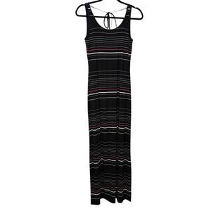 White House Black Market Maxi Dress Size XS Black Striped Tie Back NWT